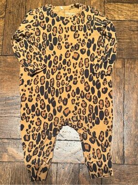 Mini Rodini Infant Girl’s Cotton One-Piece Romper Playsuit Leopard SZ 0-3 Months